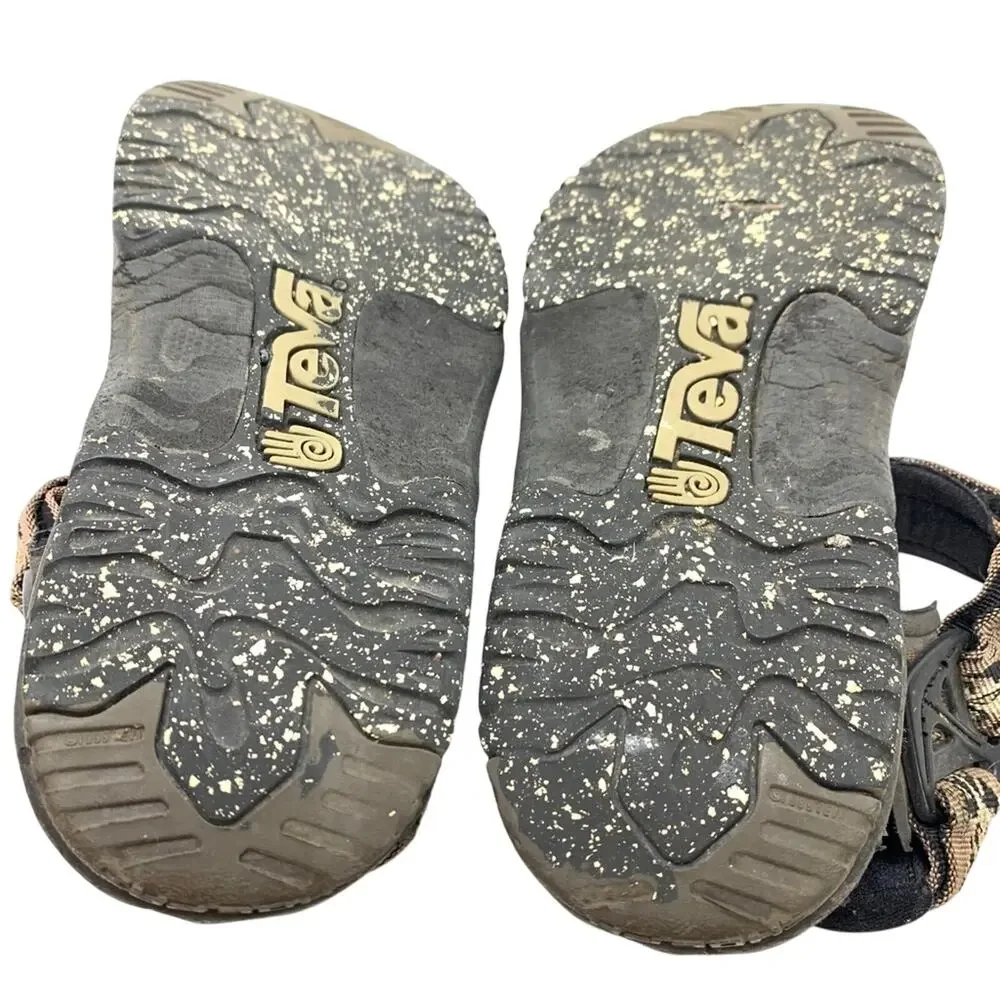 Teva 6575 Brown Black Sport Sandals Shoes Fisherman Dad Shoes Hiking Caming 10